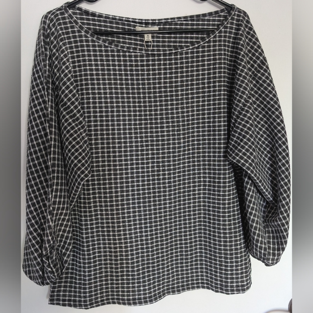 Black and White Checkered Women's Top